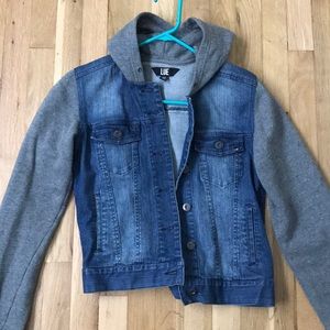 Denim sweater jacket